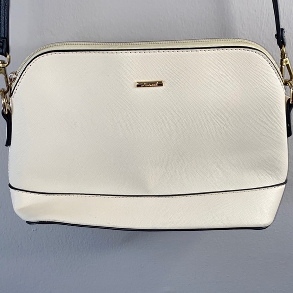 Chic White Crossbody Bag with Navy Strap - Picture 2 of 16